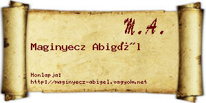Maginyecz Abigél névjegykártya
